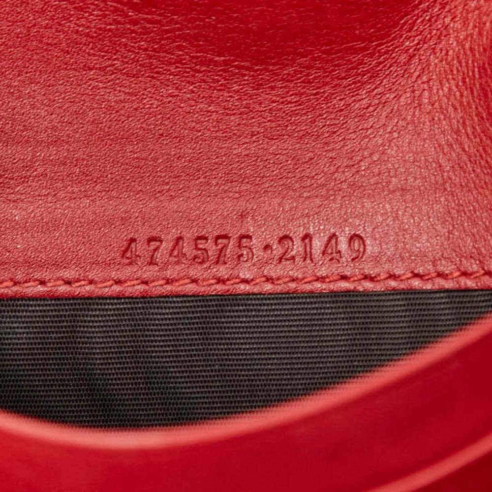GUCCI Red Leather GG Marmont Shoulder Bag - Picture 8 of 8